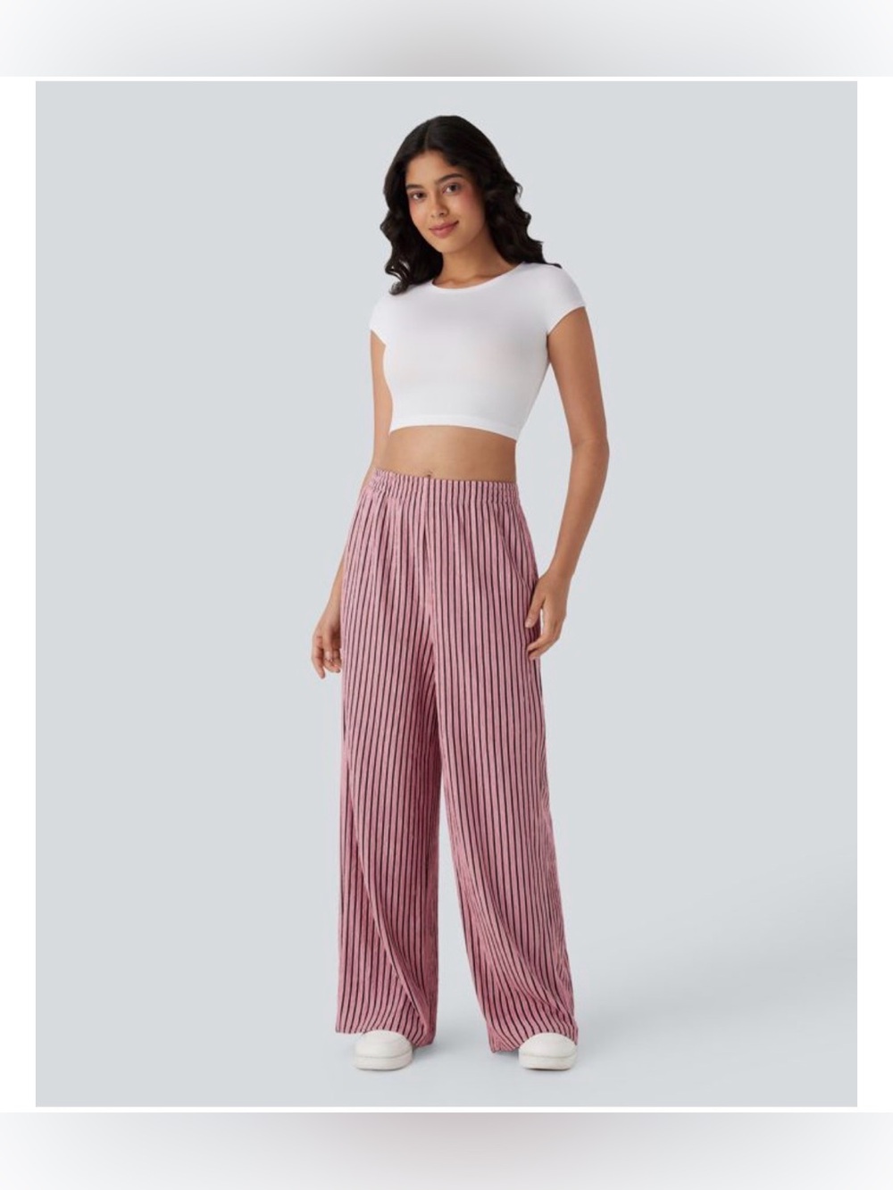 NWOT Halara High Waisted Straight Leg Casual Crinkle Pants with Pockets